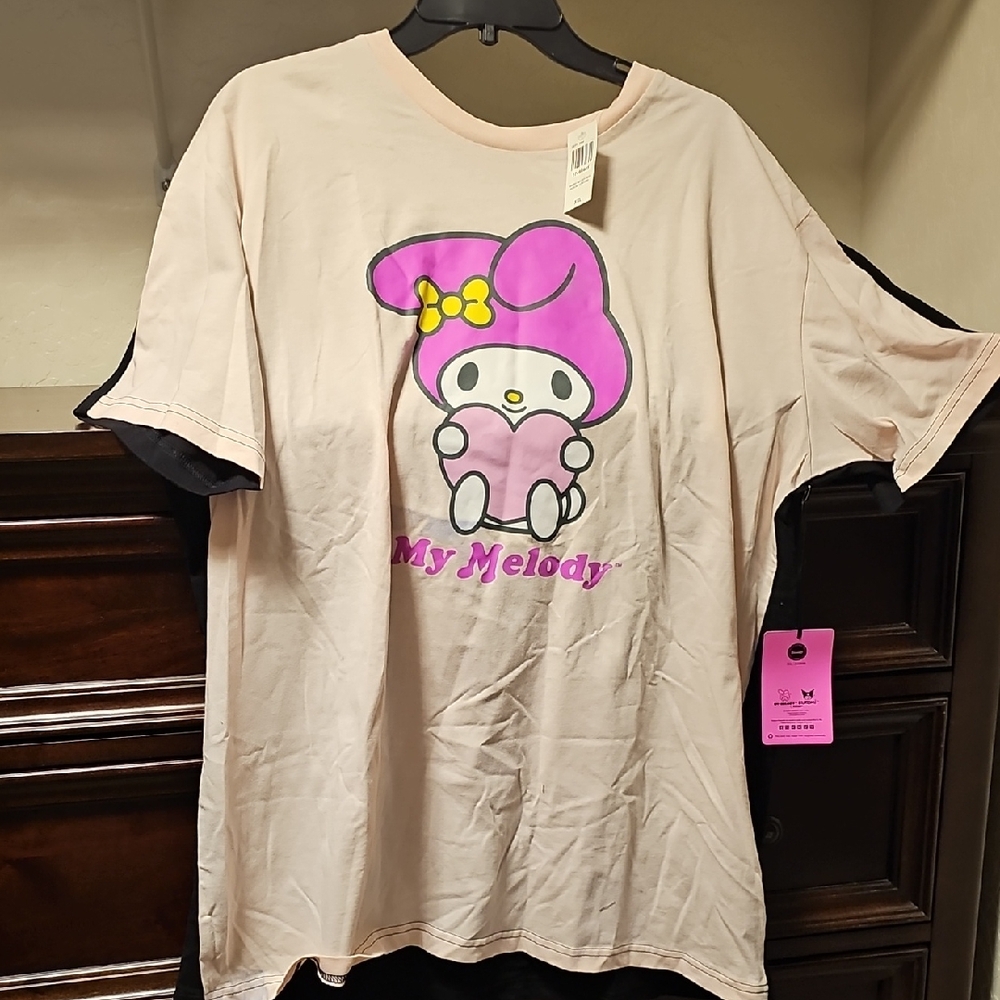My Melody/ Kuromi Pink and Black T-Shirt